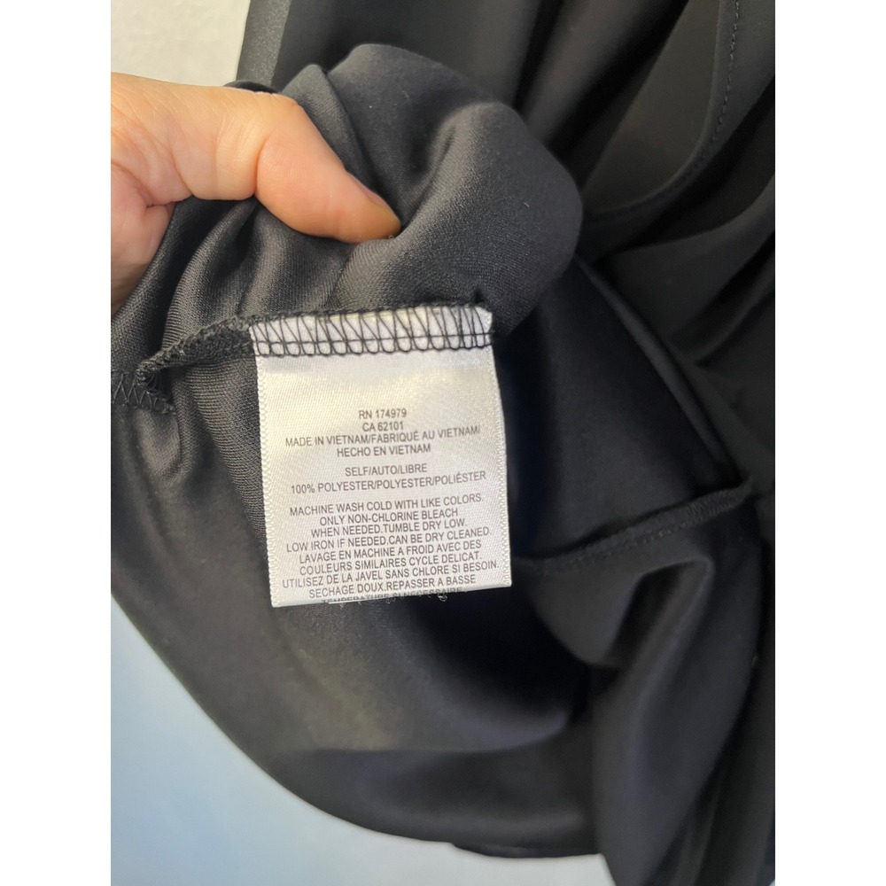 BCBGMaxAzria women's black dress XS v-neck ruffle‎ pullover chiffon  NWOT - Picture 6 of 9